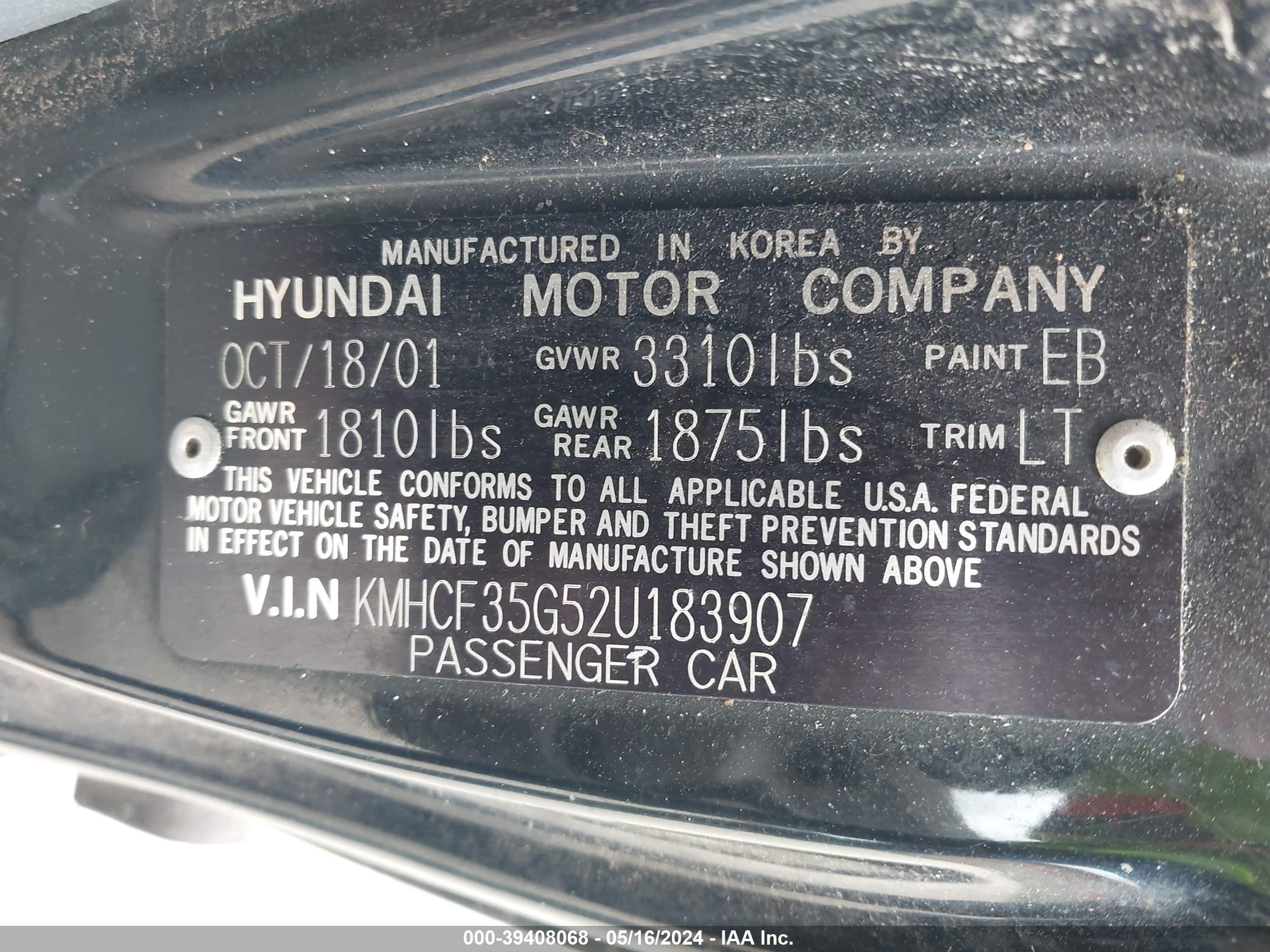 Photo 8 VIN: KMHCF35G52U183907 - HYUNDAI ACCENT 