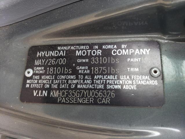 Photo 11 VIN: KMHCF35G7YU056326 - HYUNDAI ACCENT 