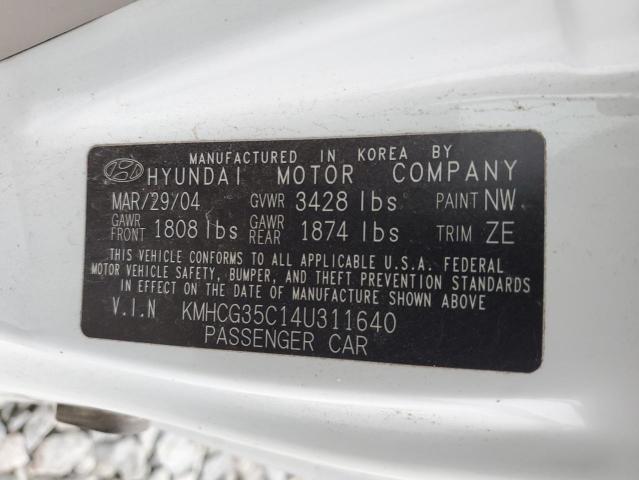 Photo 11 VIN: KMHCG35C14U311640 - HYUNDAI ACCENT GL 