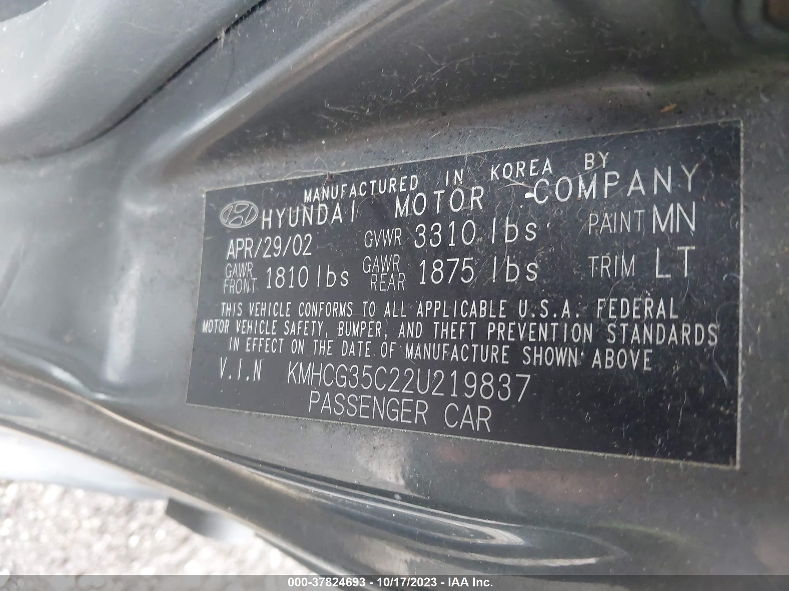 Photo 8 VIN: KMHCG35C22U219837 - HYUNDAI ACCENT 