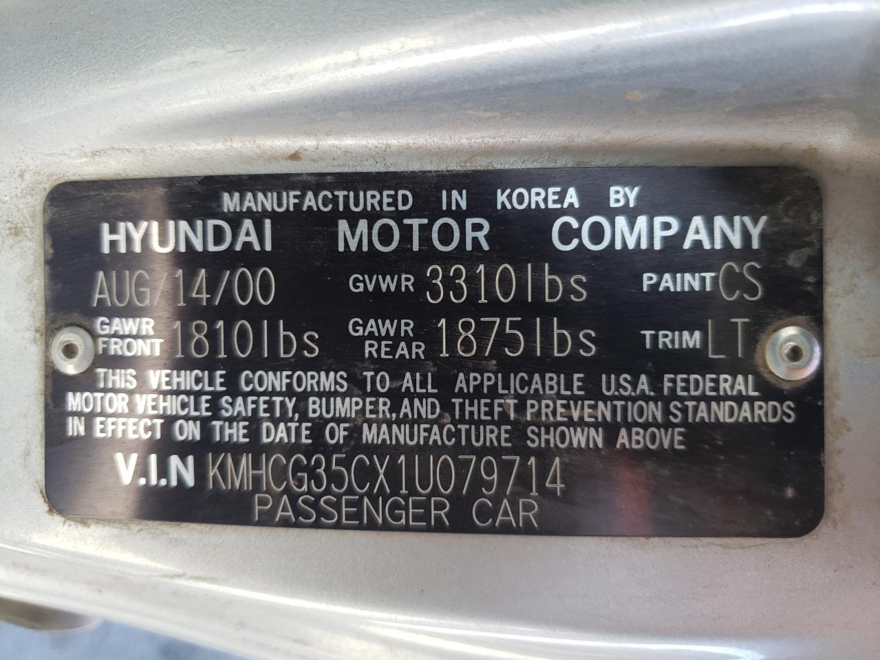 Photo 11 VIN: KMHCG35CX1U079714 - HYUNDAI ACCENT 