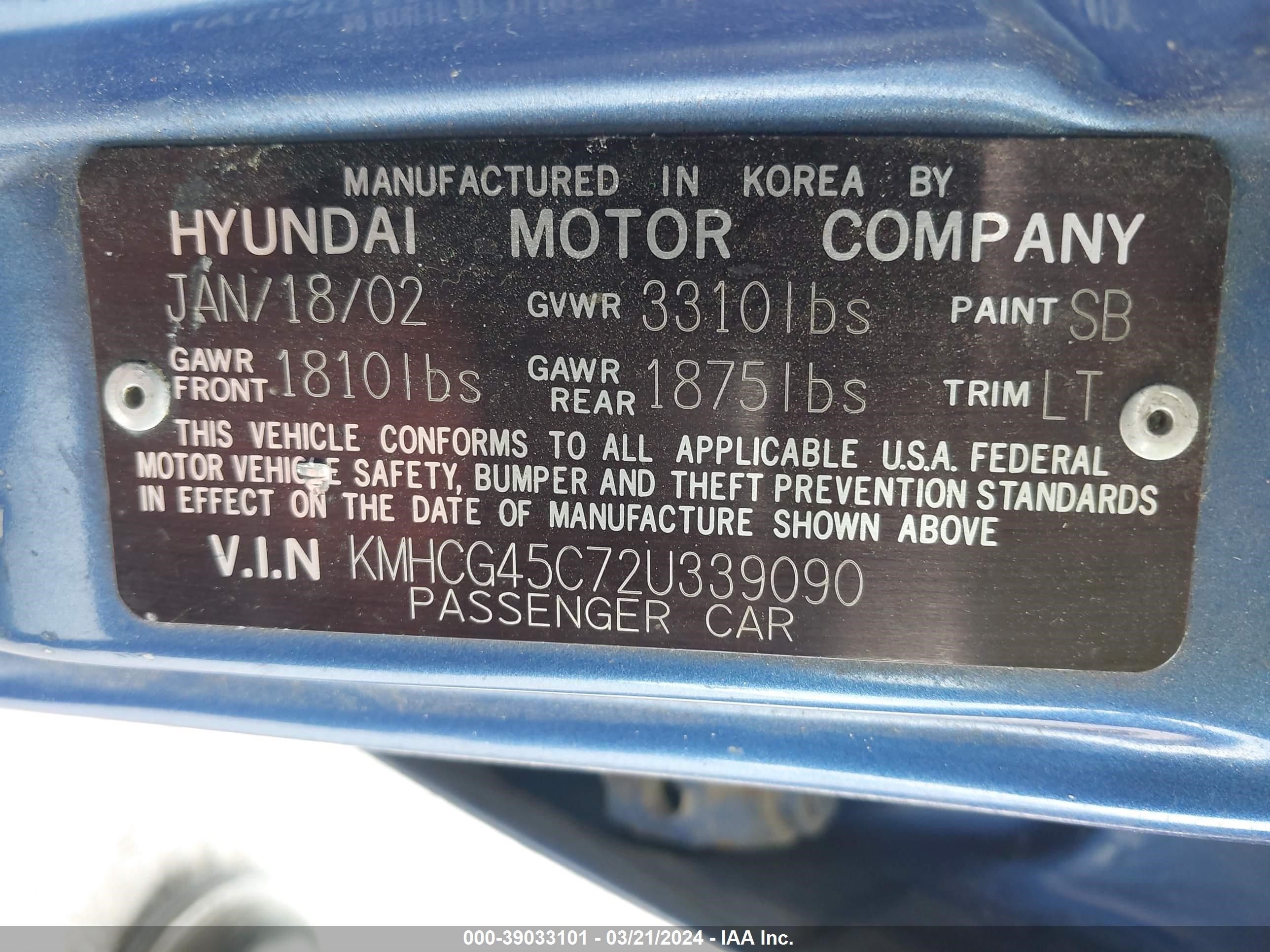 Photo 8 VIN: KMHCG45C72U339090 - HYUNDAI ACCENT 