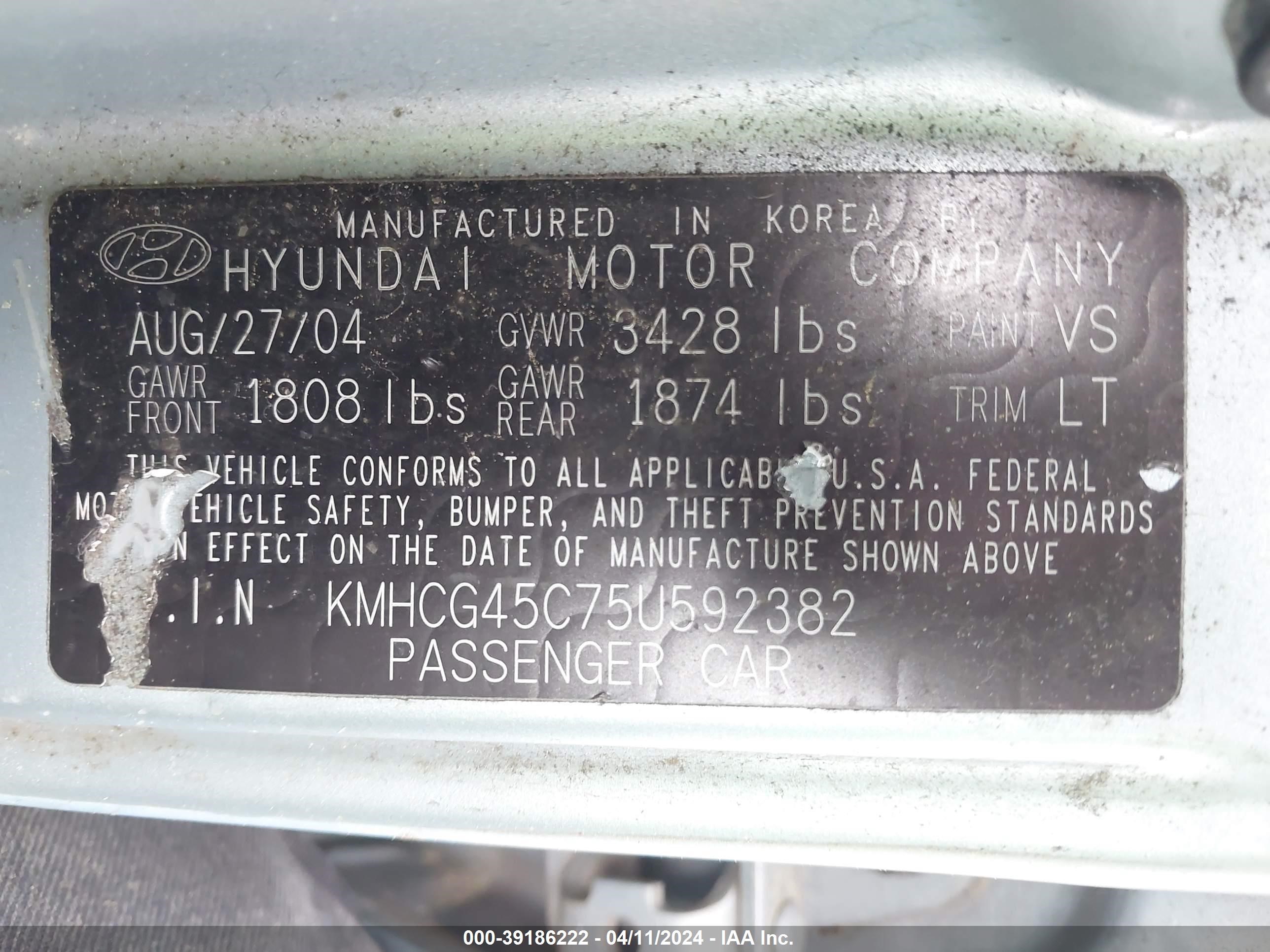 Photo 8 VIN: KMHCG45C75U592382 - HYUNDAI ACCENT 