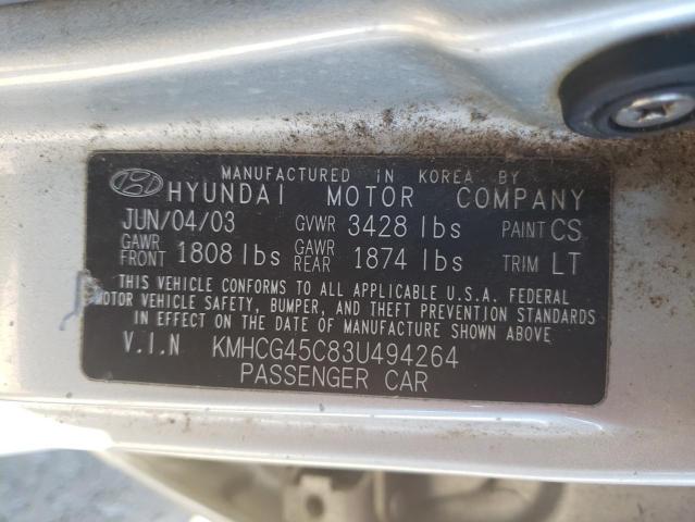 Photo 9 VIN: KMHCG45C83U494264 - HYUNDAI ACCENT GL 