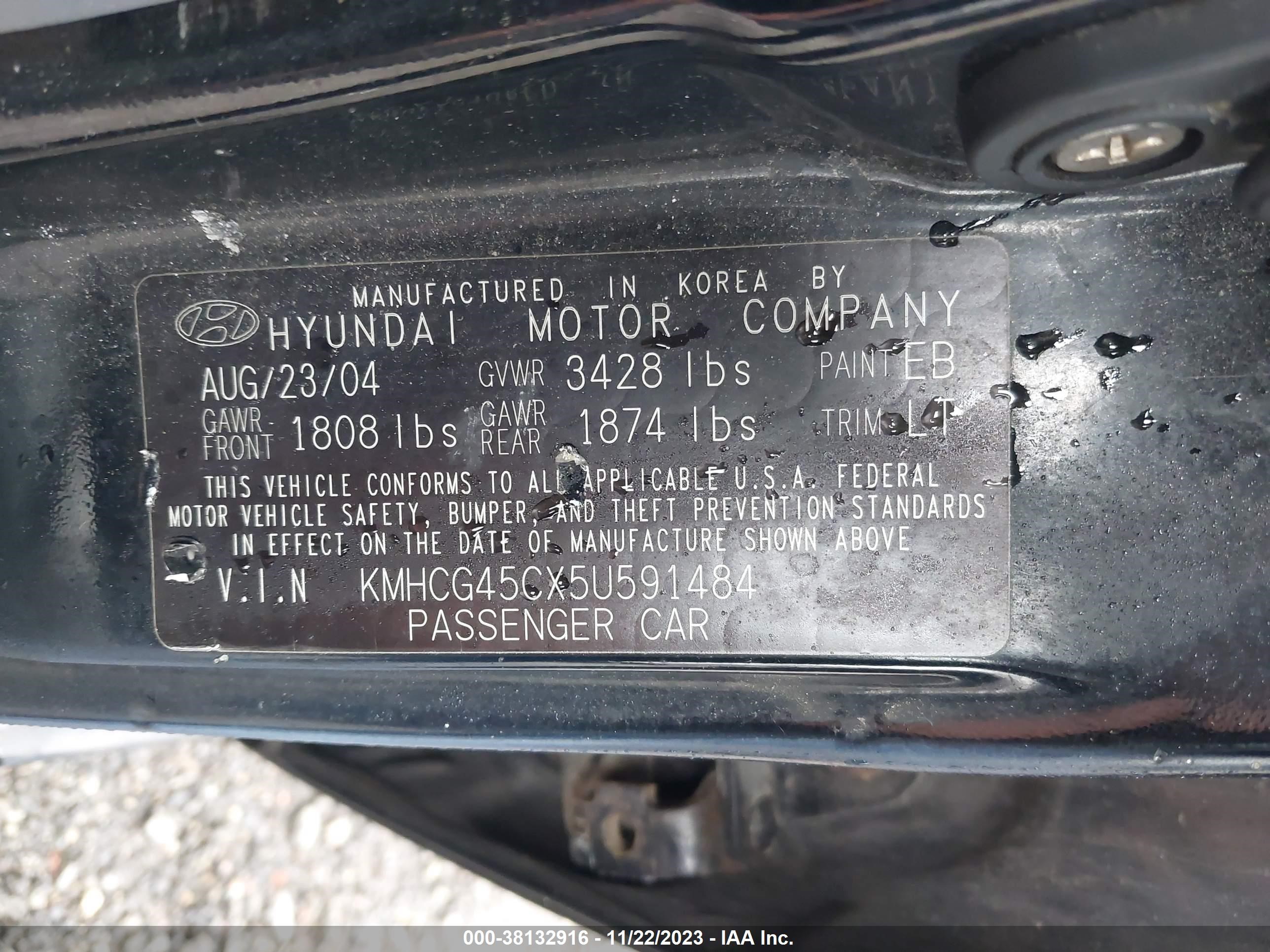 Photo 8 VIN: KMHCG45CX5U591484 - HYUNDAI ACCENT 