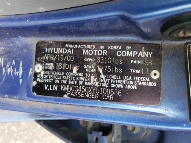 Photo 11 VIN: KMHCG45GXYU109636 - HYUNDAI ACCENT 