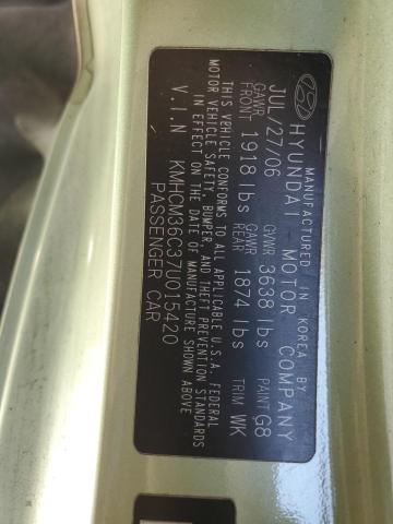 Photo 11 VIN: KMHCM36C37U015420 - HYUNDAI ACCENT 