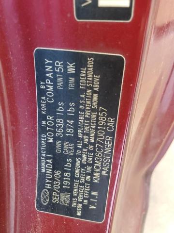 Photo 12 VIN: KMHCM36C77U019857 - HYUNDAI ACCENT 