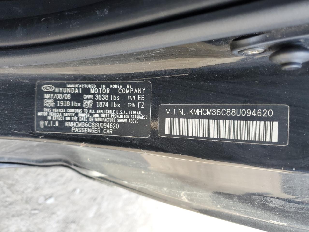 Photo 11 VIN: KMHCM36C88U094620 - HYUNDAI ACCENT 