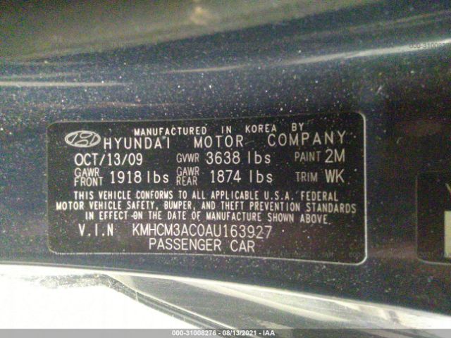 Photo 8 VIN: KMHCM3AC0AU163927 - HYUNDAI ACCENT 