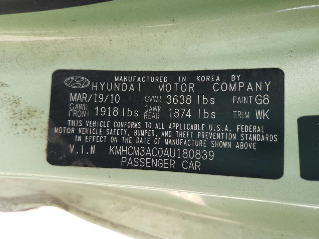 Photo 9 VIN: KMHCM3AC0AU180839 - HYUNDAI ACCENT BLU 