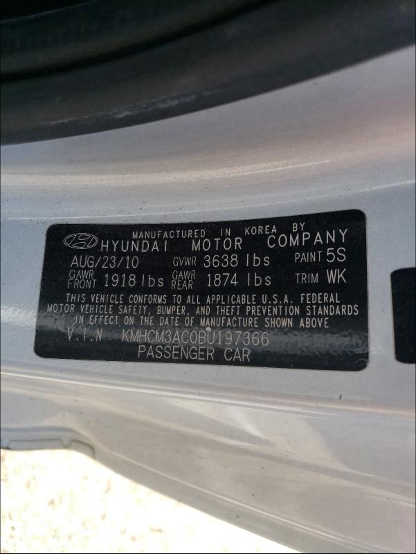 Photo 9 VIN: KMHCM3AC0BU197366 - HYUNDAI ACCENT GL 