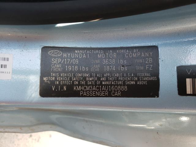 Photo 9 VIN: KMHCM3AC1AU160888 - HYUNDAI ACCENT BLU 