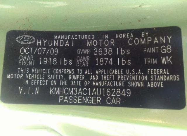 Photo 8 VIN: KMHCM3AC1AU162849 - HYUNDAI ACCENT 