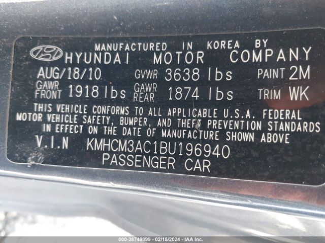 Photo 8 VIN: KMHCM3AC1BU196940 - HYUNDAI ACCENT 