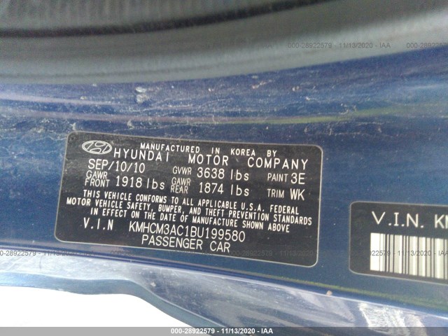 Photo 8 VIN: KMHCM3AC1BU199580 - HYUNDAI ACCENT 