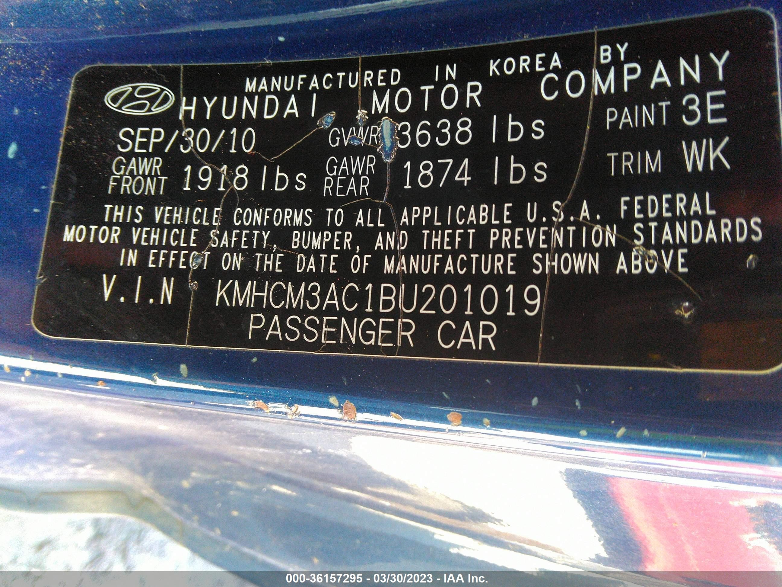 Photo 8 VIN: KMHCM3AC1BU201019 - HYUNDAI ACCENT 