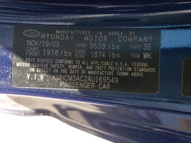 Photo 9 VIN: KMHCM3AC2AU169549 - HYUNDAI ACCENT BLU 