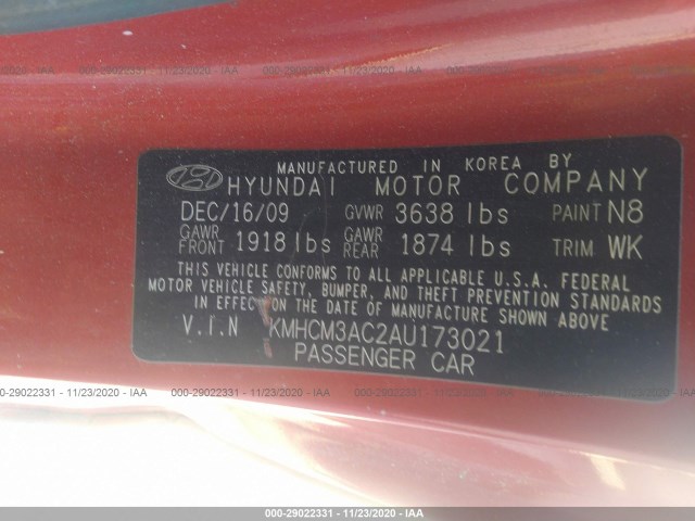 Photo 8 VIN: KMHCM3AC2AU173021 - HYUNDAI ACCENT 