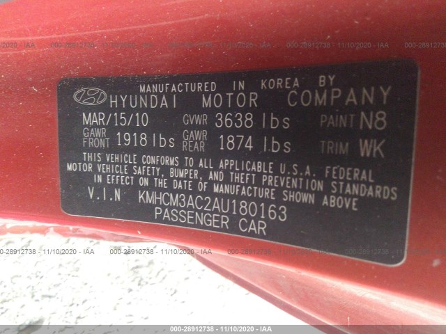 Photo 8 VIN: KMHCM3AC2AU180163 - HYUNDAI ACCENT 