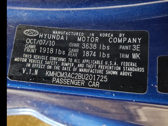 Photo 9 VIN: KMHCM3AC2BU201725 - HYUNDAI ACCENT GL 