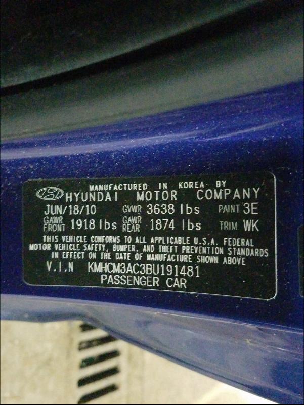 Photo 9 VIN: KMHCM3AC3BU191481 - HYUNDAI ACCENT GL 