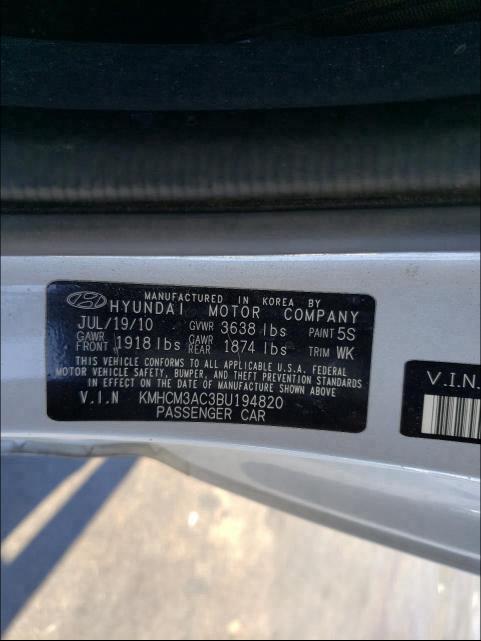 Photo 9 VIN: KMHCM3AC3BU194820 - HYUNDAI ACCENT GL 