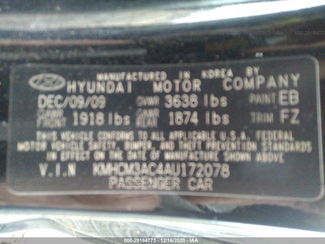 Photo 8 VIN: KMHCM3AC4AU172078 - HYUNDAI ACCENT 