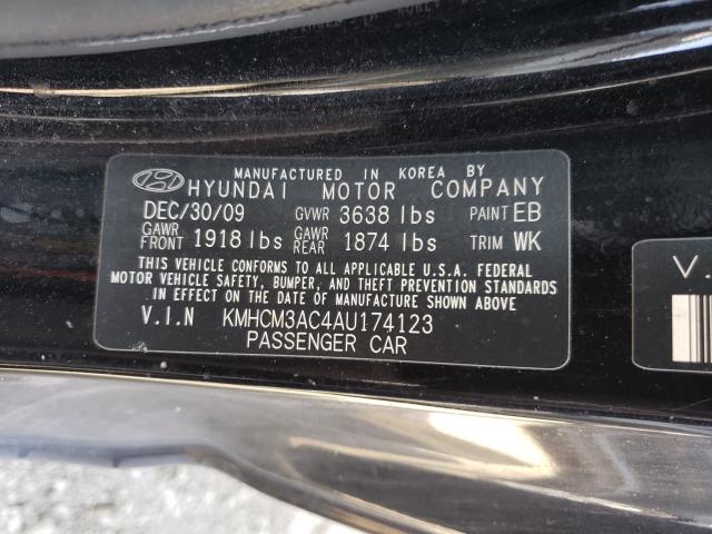 Photo 9 VIN: KMHCM3AC4AU174123 - HYUNDAI ACCENT BLU 