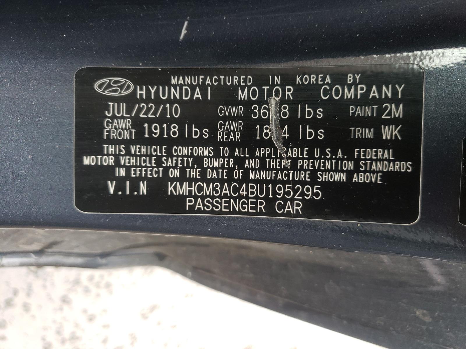 Photo 9 VIN: KMHCM3AC4BU195295 - HYUNDAI ACCENT GL 