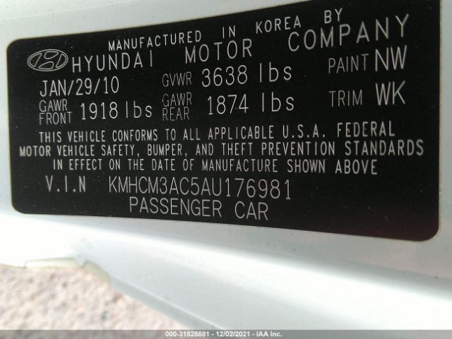 Photo 8 VIN: KMHCM3AC5AU176981 - HYUNDAI ACCENT 