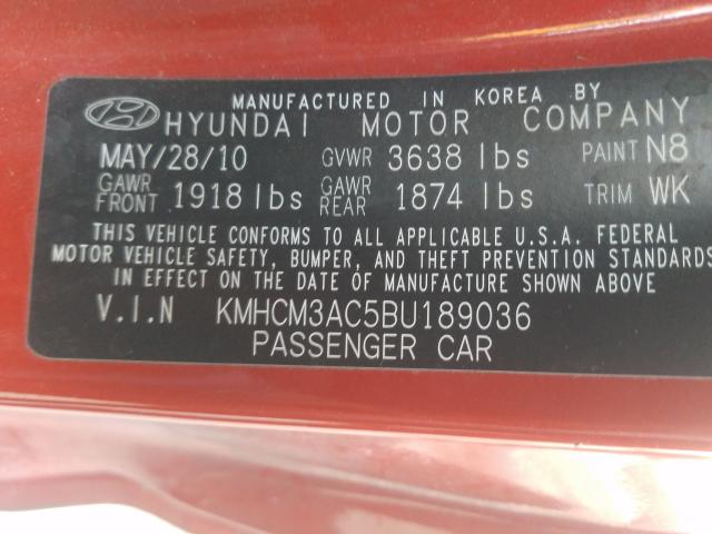 Photo 9 VIN: KMHCM3AC5BU189036 - HYUNDAI ACCENT GL 