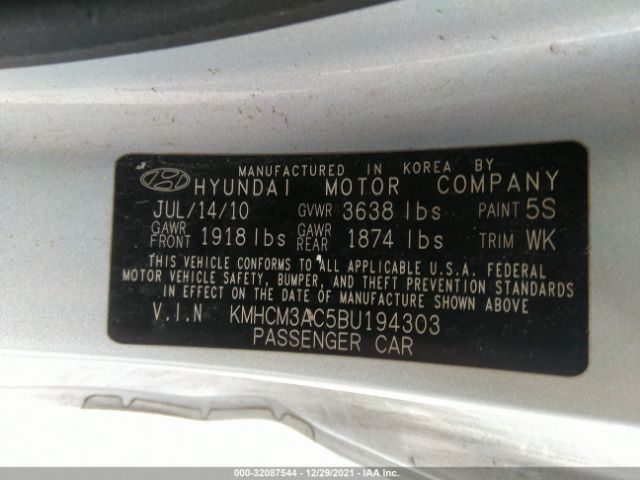 Photo 8 VIN: KMHCM3AC5BU194303 - HYUNDAI ACCENT 