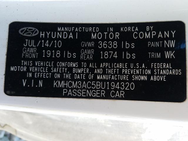 Photo 9 VIN: KMHCM3AC5BU194320 - HYUNDAI ACCENT GL 