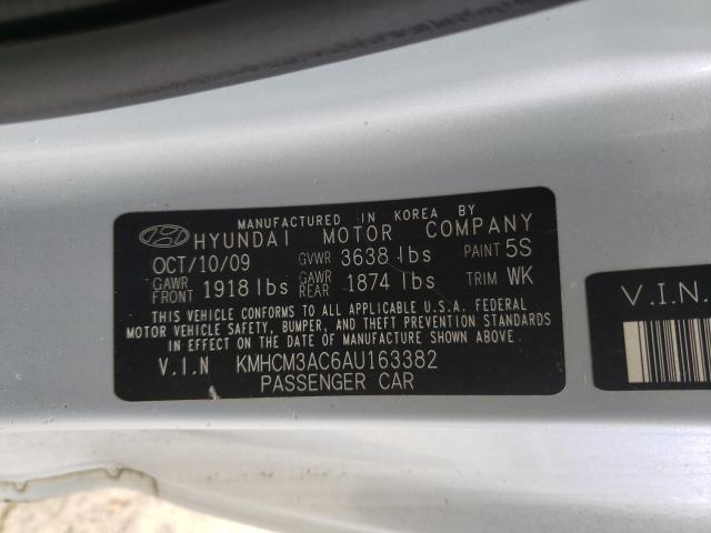 Photo 9 VIN: KMHCM3AC6AU163382 - HYUNDAI ACCENT BLU 