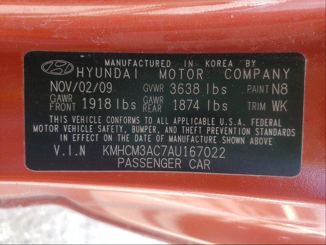 Photo 9 VIN: KMHCM3AC7AU167022 - HYUNDAI ACCENT BLU 