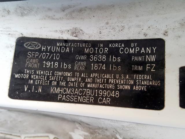 Photo 9 VIN: KMHCM3AC7BU199048 - HYUNDAI ACCENT GL 