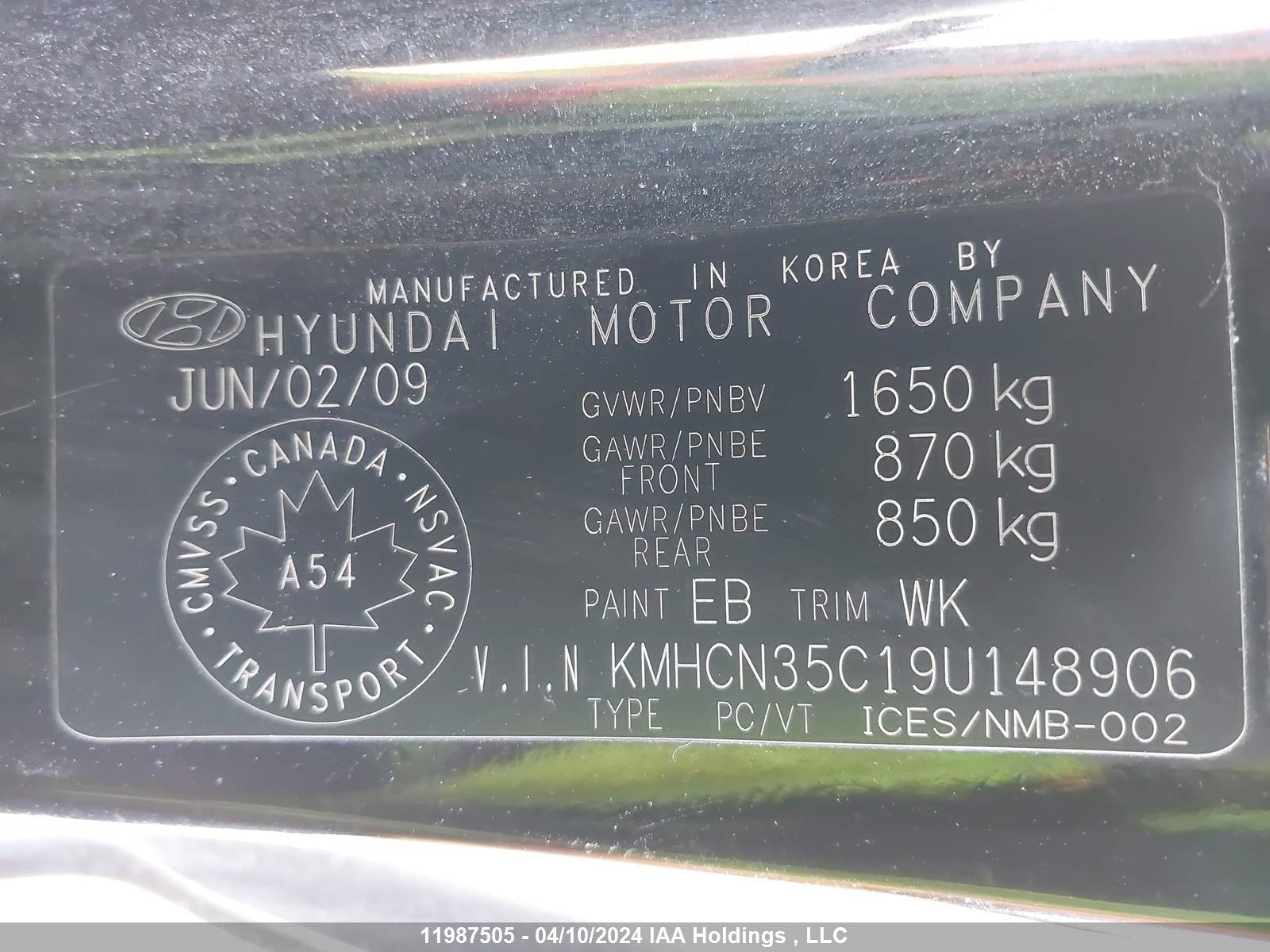 Photo 8 VIN: KMHCN35C19U148906 - HYUNDAI ACCENT 