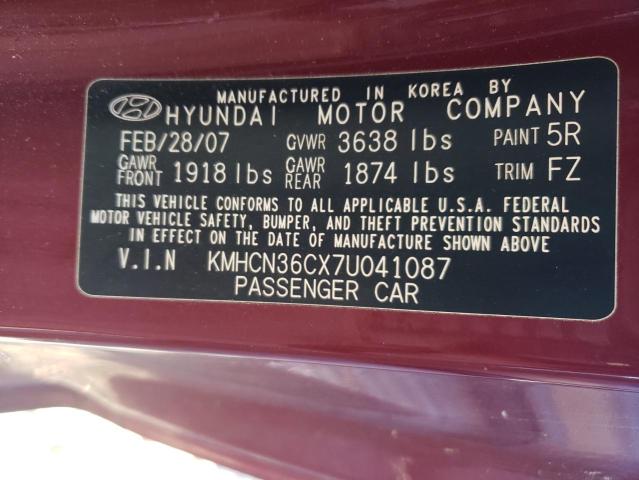 Photo 11 VIN: KMHCN36CX7U041087 - HYUNDAI ACCENT SE 