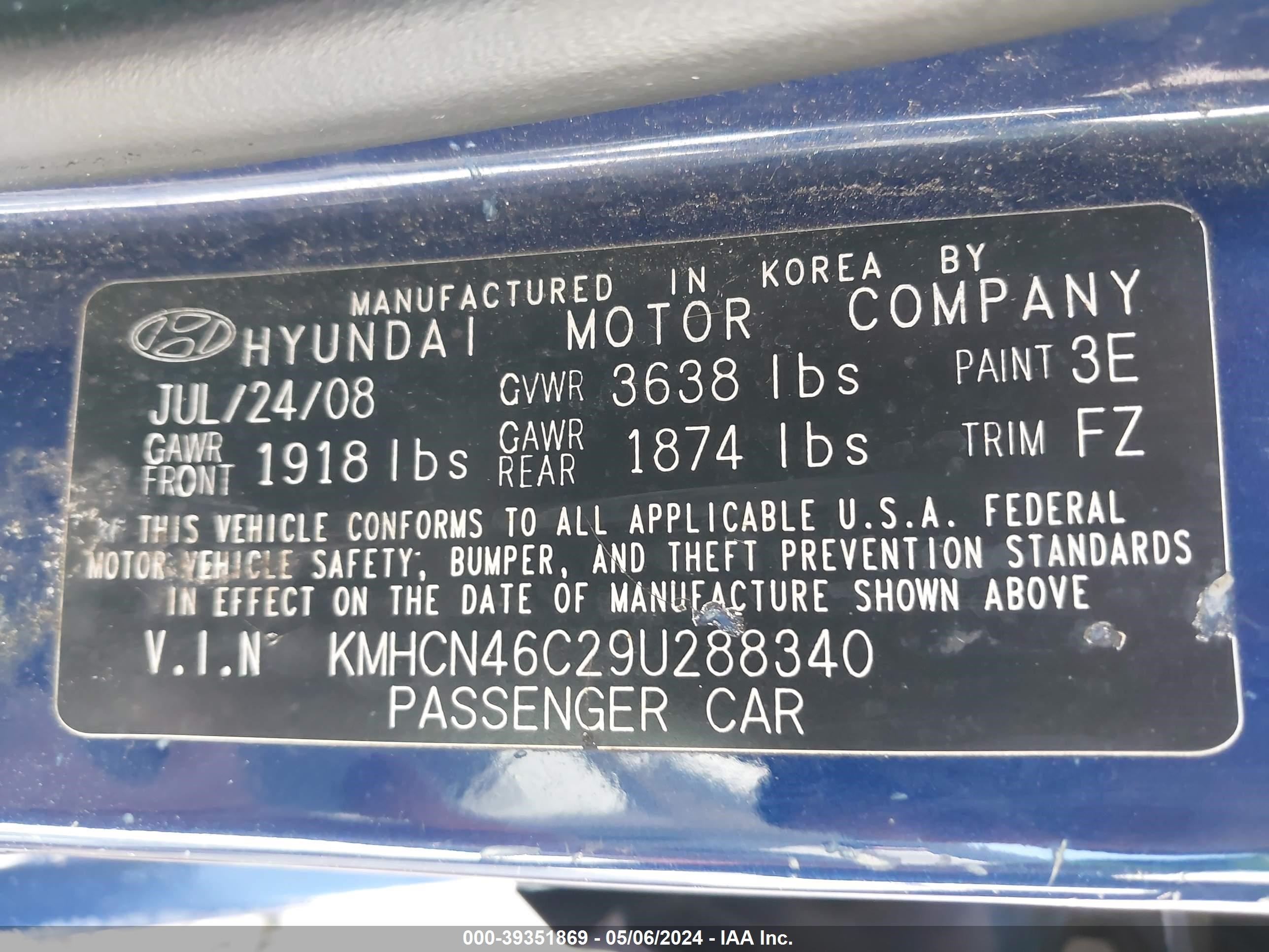 Photo 8 VIN: KMHCN46C29U288340 - HYUNDAI ACCENT 