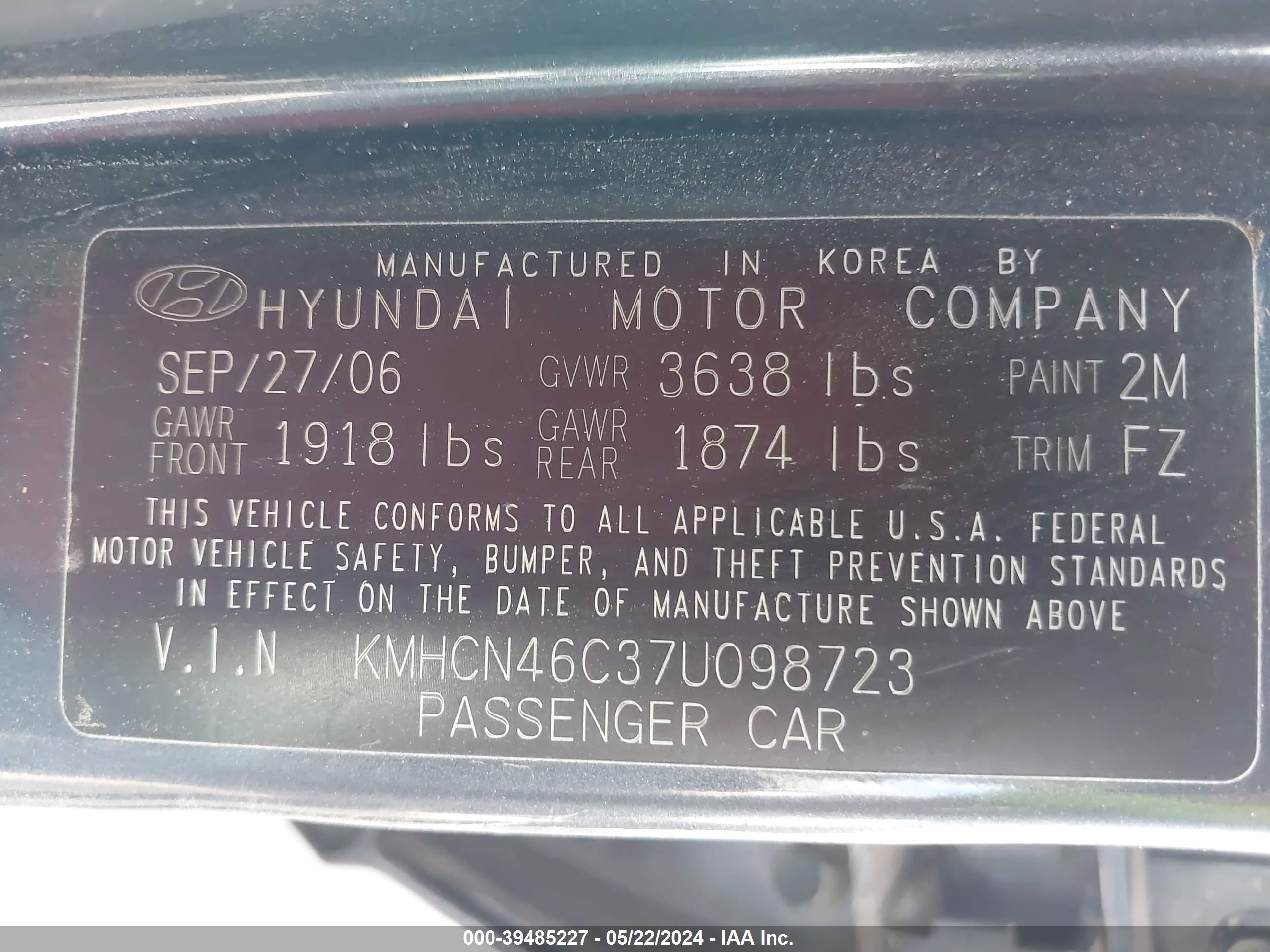 Photo 8 VIN: KMHCN46C37U098723 - HYUNDAI ACCENT 