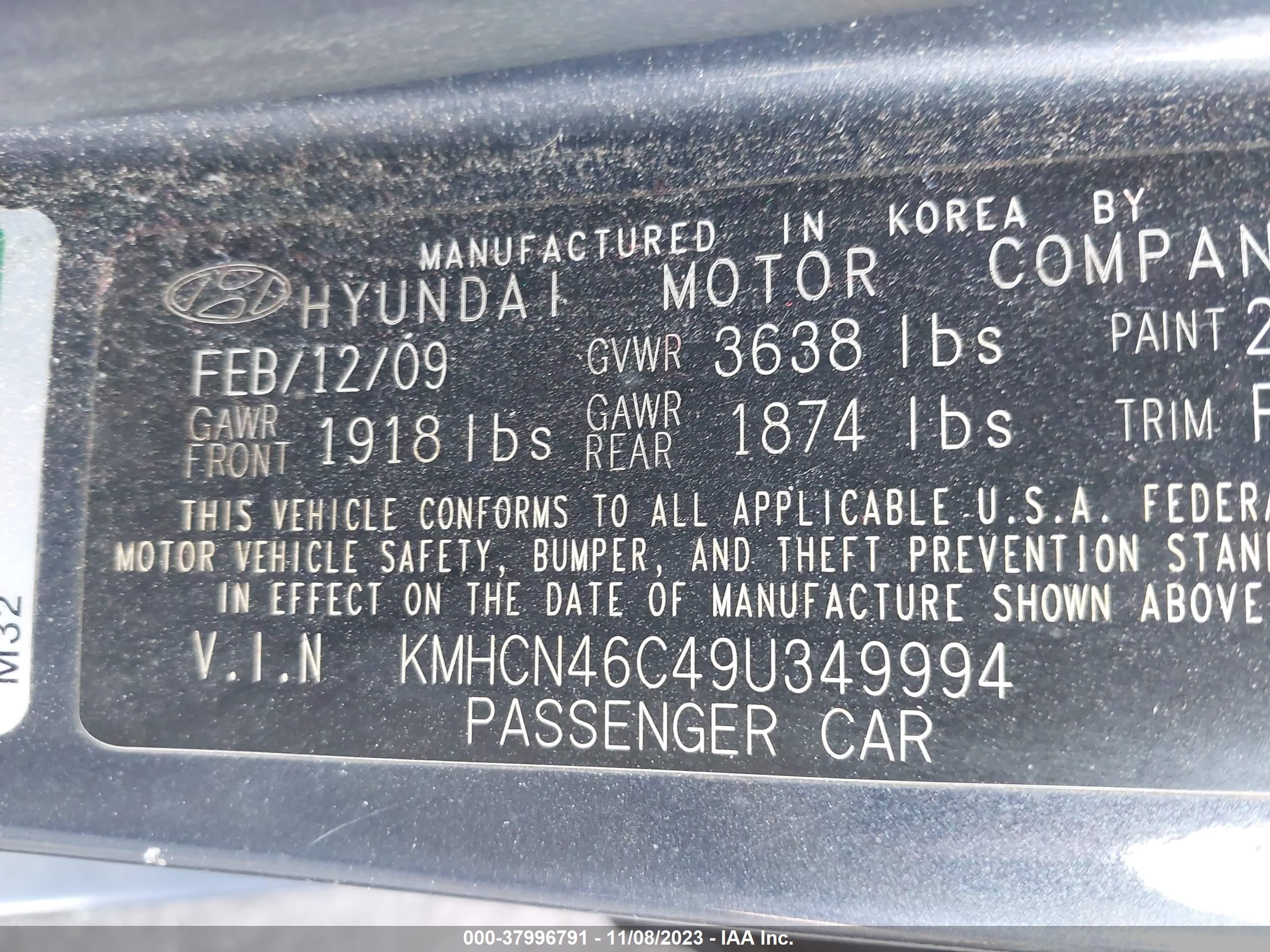 Photo 8 VIN: KMHCN46C49U349994 - HYUNDAI ACCENT 