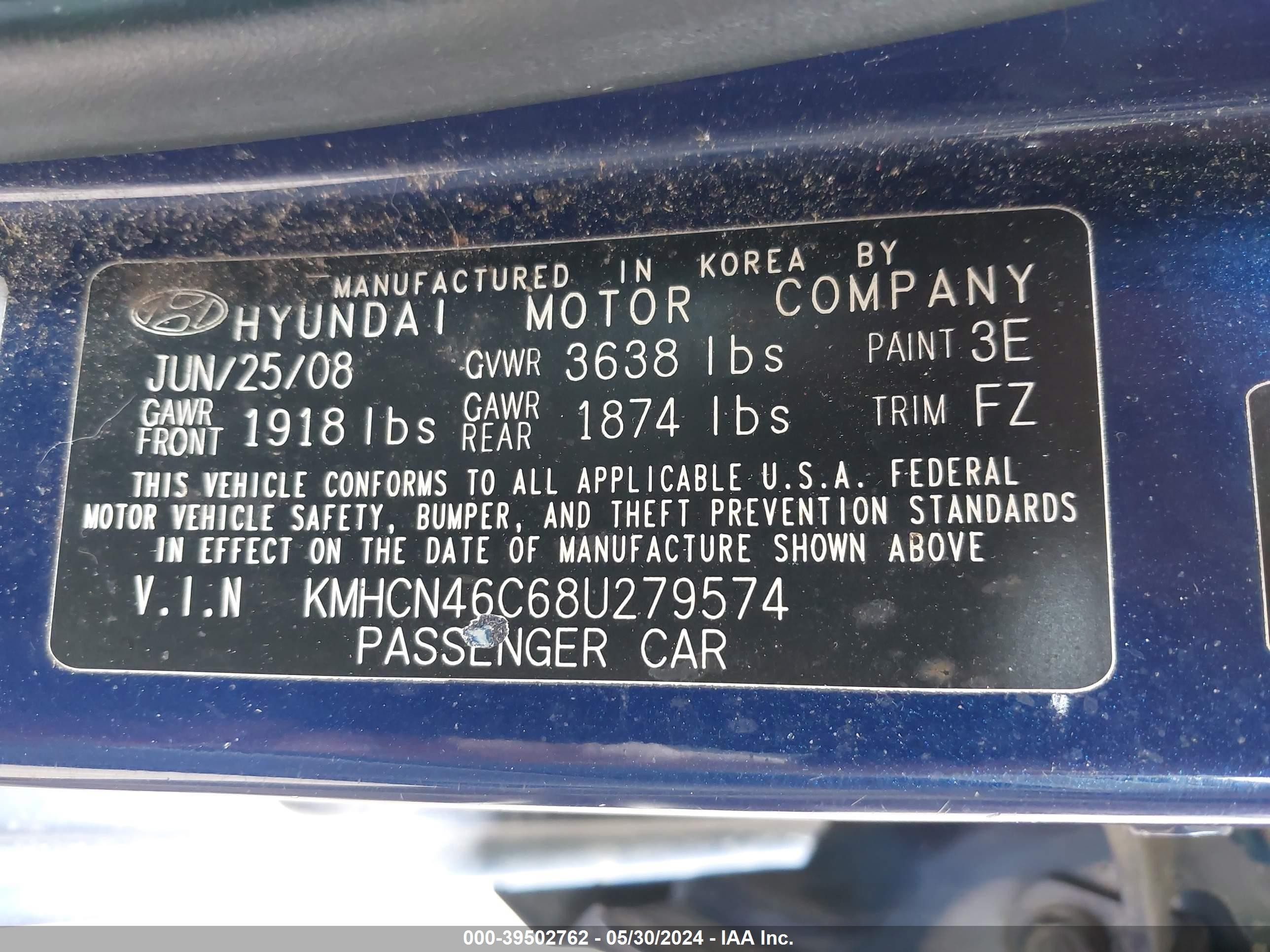 Photo 8 VIN: KMHCN46C68U279574 - HYUNDAI ACCENT 