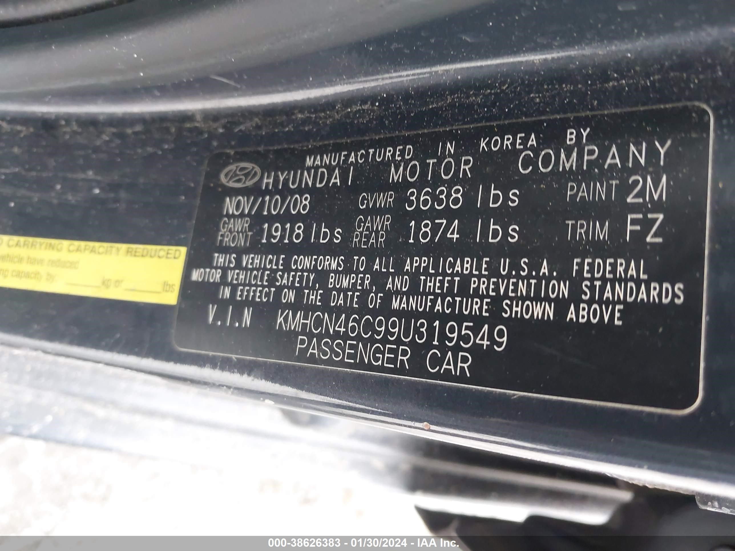 Photo 8 VIN: KMHCN46C99U319549 - HYUNDAI ACCENT 