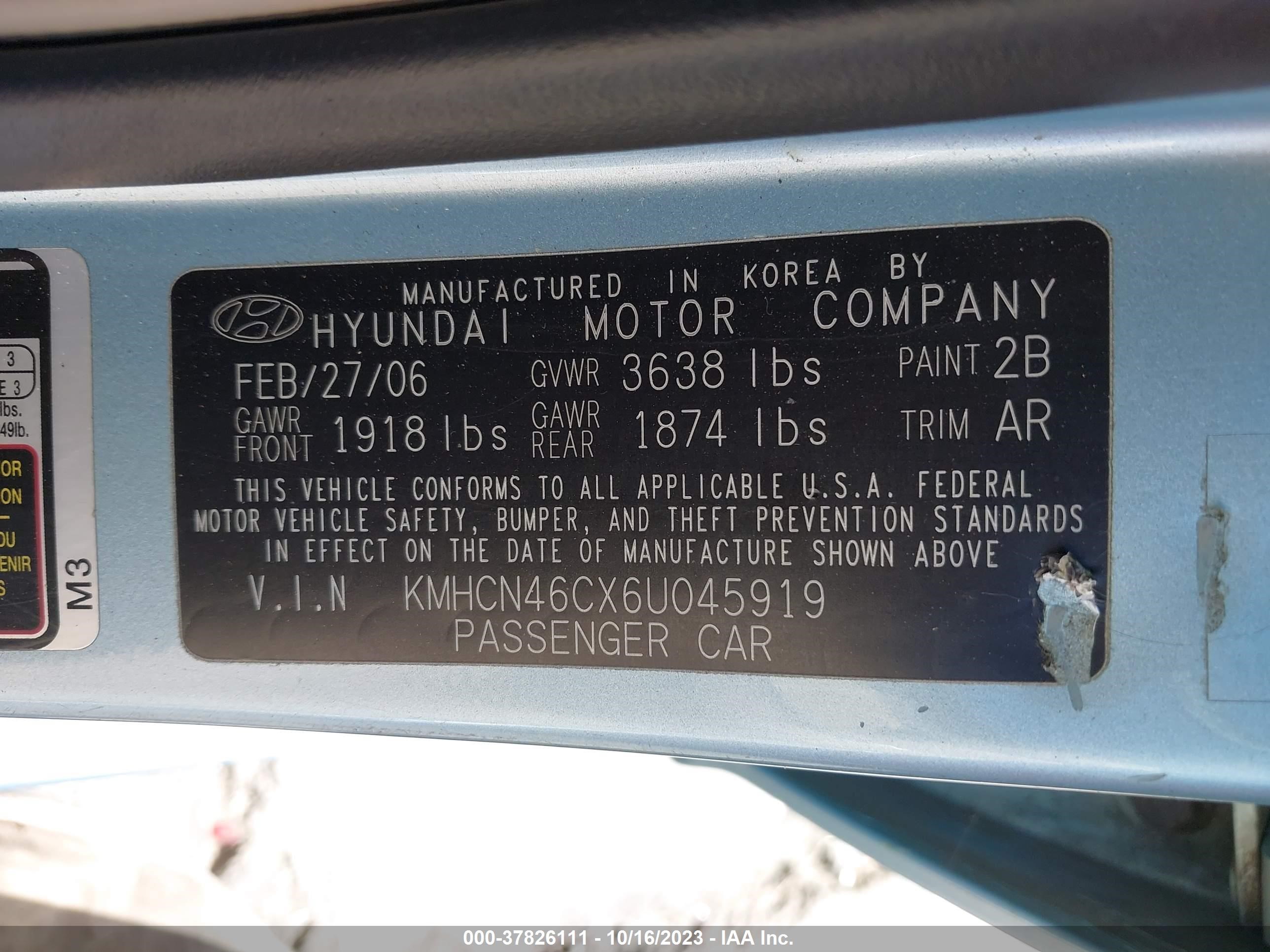 Photo 8 VIN: KMHCN46CX6U045919 - HYUNDAI ACCENT 