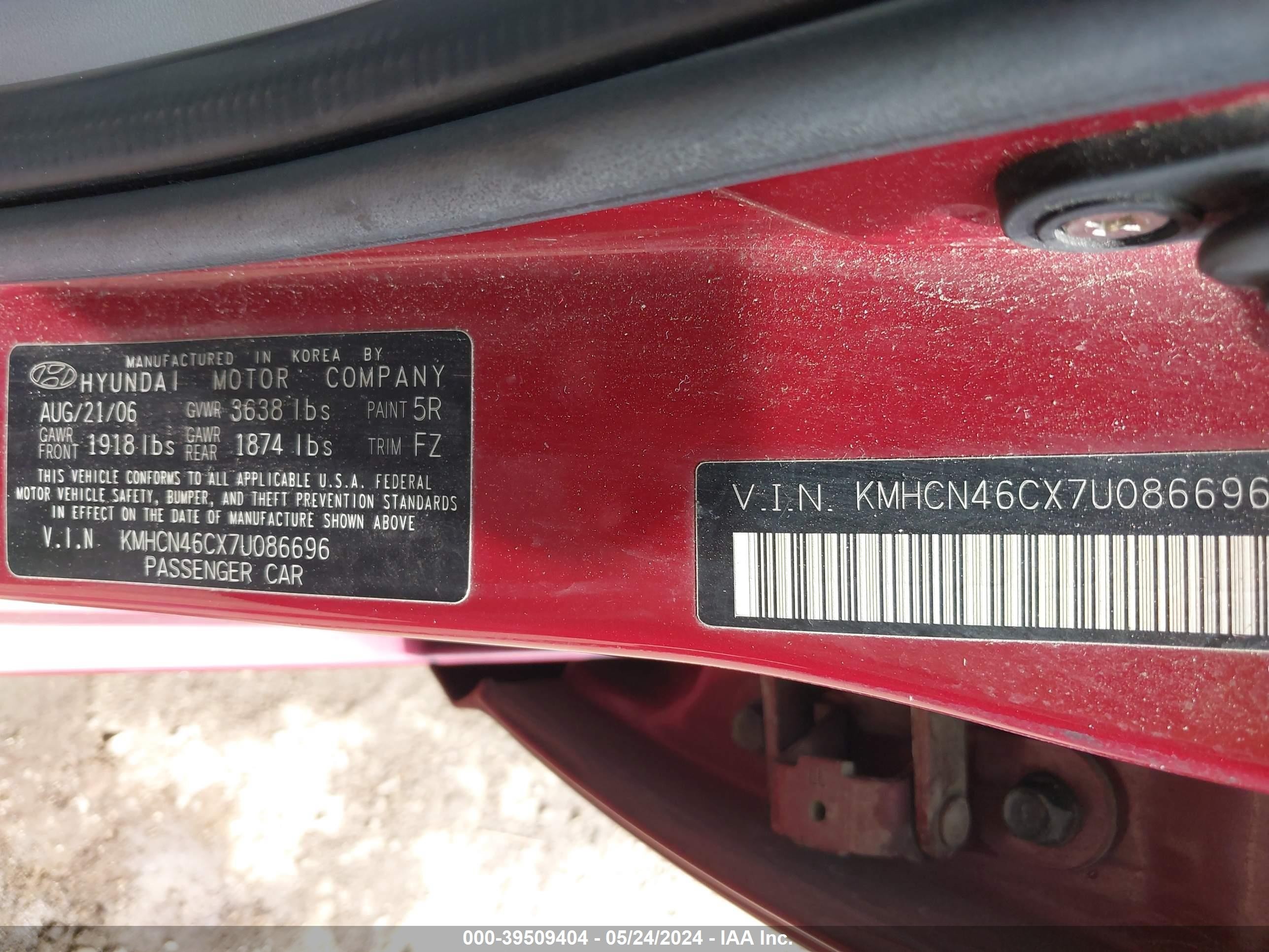 Photo 8 VIN: KMHCN46CX7U086696 - HYUNDAI ACCENT 