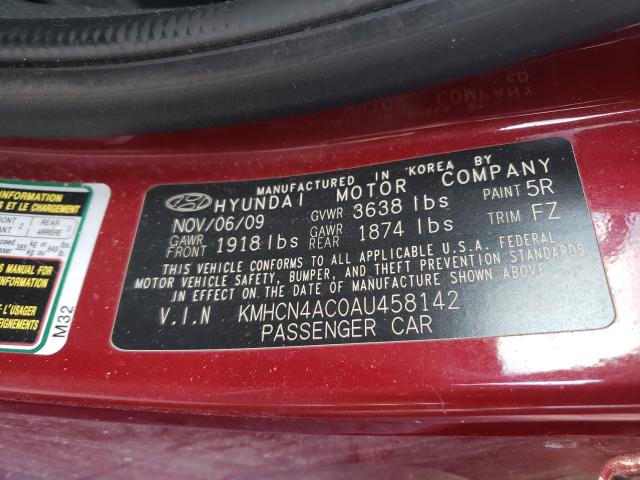 Photo 9 VIN: KMHCN4AC0AU458142 - HYUNDAI ACCENT GLS 