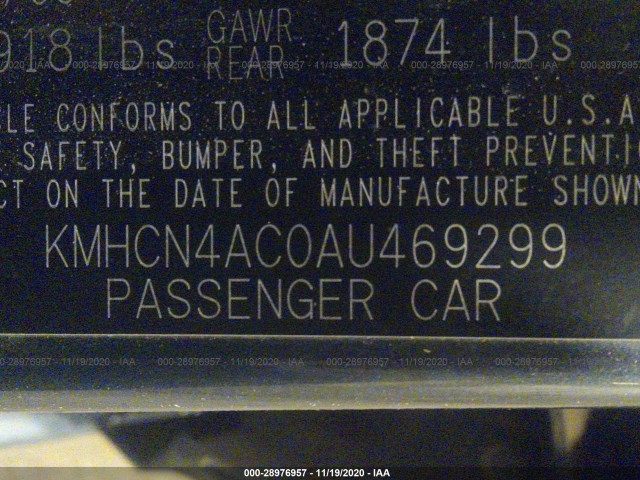 Photo 8 VIN: KMHCN4AC0AU469299 - HYUNDAI ACCENT 