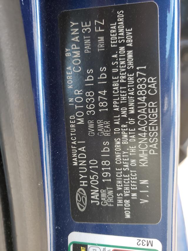 Photo 9 VIN: KMHCN4AC0AU488371 - HYUNDAI ACCENT GLS 