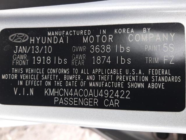 Photo 9 VIN: KMHCN4AC0AU492422 - HYUNDAI ACCENT GLS 